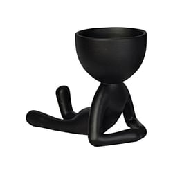 Vaso Bob Deitado Preto Matte - Ideias & Artes Para Jardim