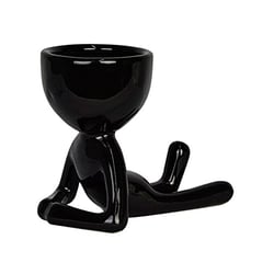 Vaso Bob Deitado Preto Para Jardim - Ideias & Artes