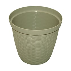 Vaso Cachepô Rattan Cinza Taupe 600Ml