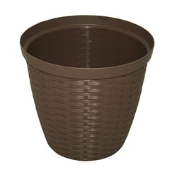 Vaso Cachepô Rattan 600Ml Tabaco Para Jardim