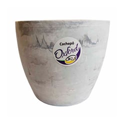 Vaso Carrara Branco Okla Oxford - 700Ml Para Jardim - 700 Mililitros