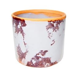 Vaso Cerâmica Atlanta Branco Tamanho M - Jardim
