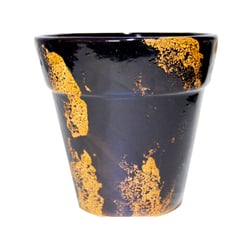 Vaso Cerâmica Atlanta Preto Tamanho 2 Para Jardim