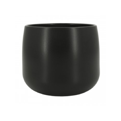 Vaso Cerâmica Bretagne Preto Fosco 15Cm - Ts Brasil Para Jardim