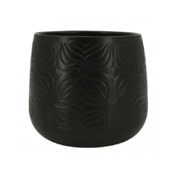 Vaso Cerâmica Ts Brasil Preto Fosco 15Cm Para Jardim