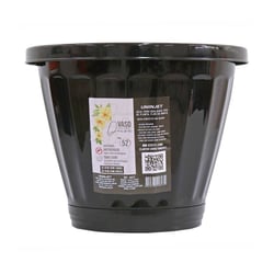 Vaso Com Prato Uninjet Preto Tamanho 52 Para Jardim