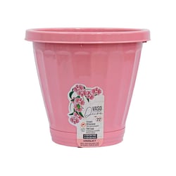 Vaso Com Prato Uninjet Rosa Tamanho 22 Para Jardim