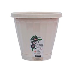 Vaso Com Prato Uninjet Tamanho 22 Palha Para Jardim