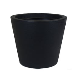 Vaso Cone Baixo Riscatto Preto - 30 Cm