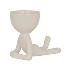 Vaso Decorativo Bob Deitado Off-White - Ideias & Artes Para Jardim