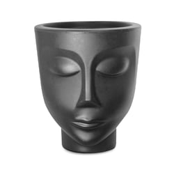 Vaso Decorativo Faces Menino Nutriplan Preto Para Jardim