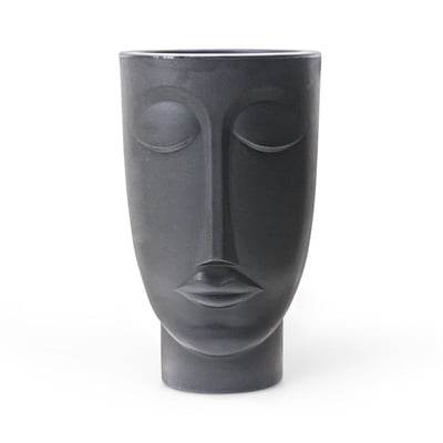 Vaso Decorativo Nutriplan Faces Homem Preto Para Jardim