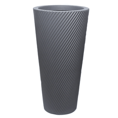 Vaso Decorativo Vite Pilao Cinza 28,5Cm Para Jardim