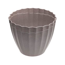Vaso Evo Plissado Cinza Petra G Para Jardim - Tamanho G