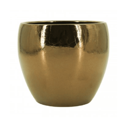 Vaso Lorance Cerâmica Ouro 15Cm Para Jardim