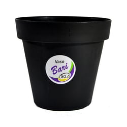 Vaso Okla Bari Preto 2,4L Para Jardim - 2,4 Litros