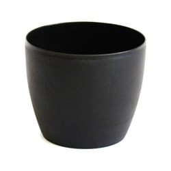 Vaso Okla Oxford Redondo Baixo Preto 700Ml Para Jardim - 700 Mililitros