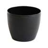 Vaso Okla Oxford Redondo Baixo Preto 700Ml Para Jardim - 700 Mililitros