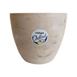 Vaso Oxford Travertino Bege Okla 1,8L Para Jardim - 1,8 Litros
