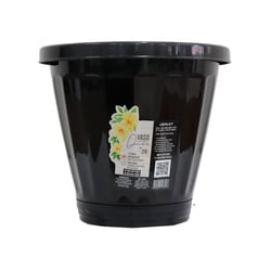 Vaso Preto Uninjet Com Prato - Tamanho 28 Para Jardim
