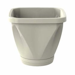 Vaso Quadrado Uninjet Com Prato Palha - Jardim - Tamanho 13