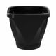 Vaso Quadrado Uninjet Preto 17Cm Com Prato - Tamanho 17 - Tamanho 17