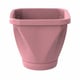 Vaso Quadrado Uninjet Rosa - Tamanho 17 Com Prato - Tamanho 17