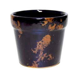 Vaso Redondo Atlanta Cerâmica Preto Para Jardim