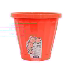 Vaso Uninjet Coral Com Prato - Jardim - Tamanho 22