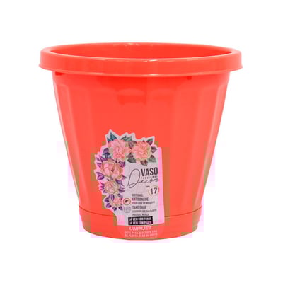 Vaso Uninjet Coral Com Prato - Tamanho 17