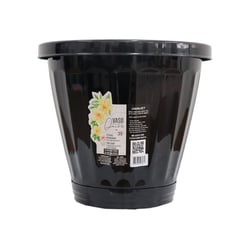 Vaso Uninjet Preto Com Prato Tamanho 35 Para Jardim