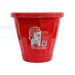 Vaso Uninjet Vermelho 28Cm Com Prato Para Jardim - Tamanho 28