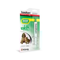 Vermífugo Basken 5 Plus Di König 3Ml Para Cachorros E Gatos 5Kg A 15Kg - 1 Unidade