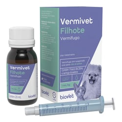 Vermífugo Biovet Vermivet Para Filhotes De Cães E Gatos 20Ml - 1 Unidade