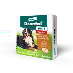 Vermífugo Drontal Plus Para Cães Até 35Kg Sabor Carne - 2 Comprimidos