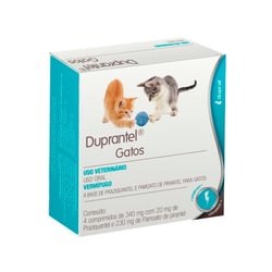 Vermifugo Duprantel Para Gatos Com 4 Comprimidos