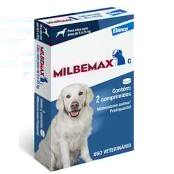 Vermífugo Elanco Milbemax C Para Cães 5 A 25Kg - 2 Comprimidos