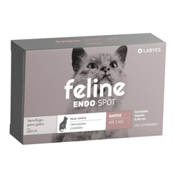 Vermífugo Feline Endospot Labyes Para Gatos De Até 2Kg - 1 Pipeta De 0,4Ml