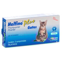 Vermífugo Helfine Plus Para Gatos - 2 Comprimidos