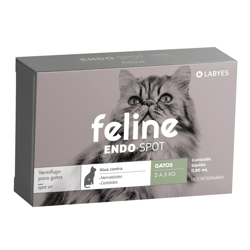 Vermífugo Labyes Feline Endospot Para Gatos De 2 A 5Kg - 1 Pipeta De 0,8Ml