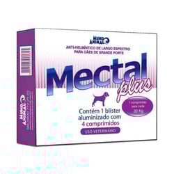 Vermífugo Mectal Plus Mundo Animal Para Cães De 30Kg - 4 Comprimidos