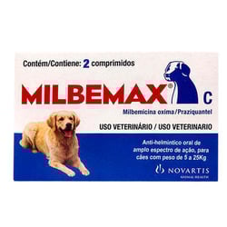 Vermífugo Milbemax C Para Cães De 5 A 25Kg - 2 Comprimidos