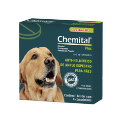Vermífugo Para Cães Chemital Plus Chemitec - 4 Comprimidos