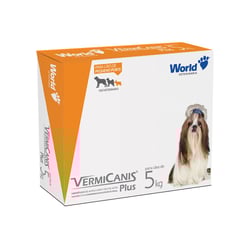 Vermífugo Vermicanis Plus World 400Mg Para Cães De 5Kg - 1 Comprimido