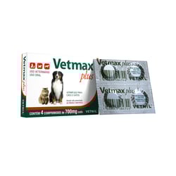 Vermífugo Vetnil Vetmax Plus 700Mg Para Cães E Gatos - 4 Comprimidos
