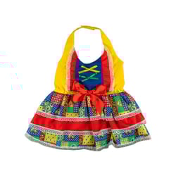 Vestido Modernpet Festa Junina Amarelo Para Cães - 1 Unidade - Tamanho M