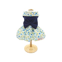 Vestido Petisco Pax Estampa Floral Casual Marinho Para Cães - 1 Unidade