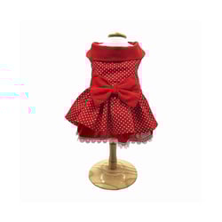 Vestido Spes Poá Luxe Vermelho Para Cães