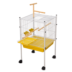 Viveiro Para Calopsita Mini Play Bragança Branco E Amarelo - 1 Unidade