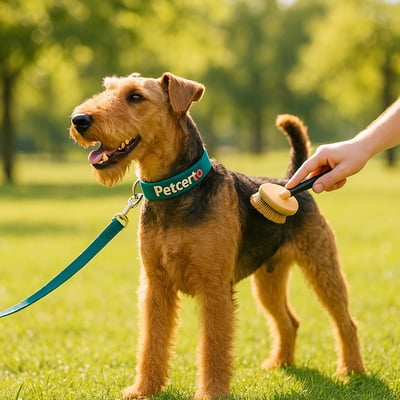 Cão Airedale Terrier com pelagem e cuidados
